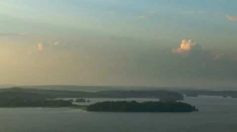 Tall cumulus cloud over islands Stock Footage 10790695