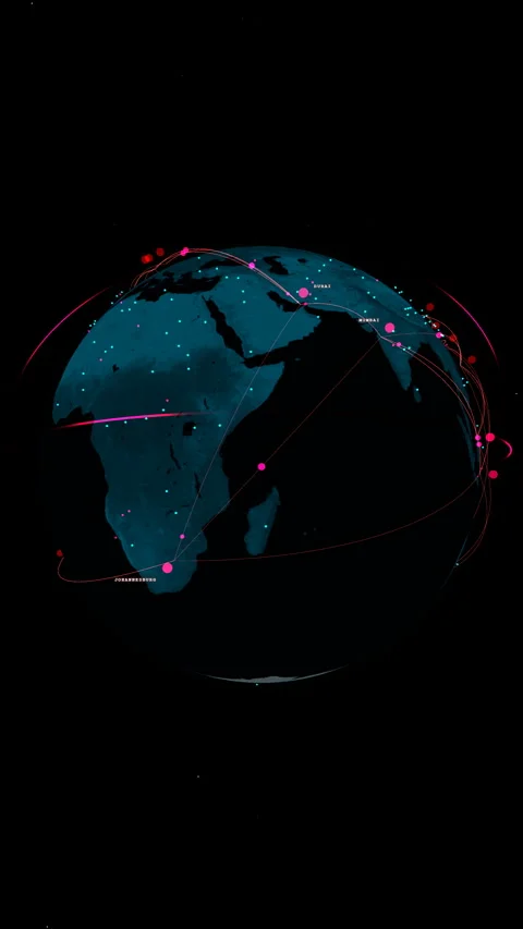 Tall framing capturing a pure digital earth hologram, Vertical 9:16 4K Stock Footage 339091729