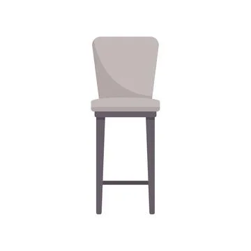Tall grey bar stool standing on white background Illustrazione stock