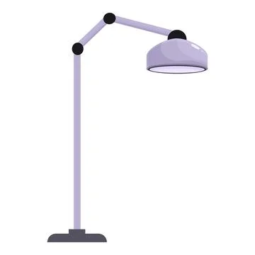 Tall grey lamp standing and lighting a room Stock Illustration