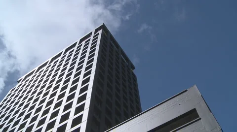 Tall office building and time lapse clouds Stock Footage 1038737
