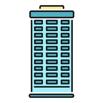 Tall office building icon representing city architecture Ilustração Stock