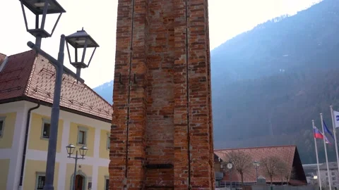 A tall old chimney from an old blast furnace Stock Footage 226829098