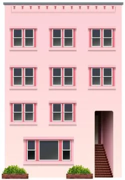 A tall pink building Ilustración de archivo