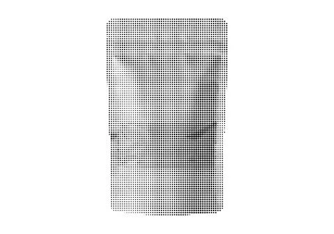 Tall plastic cup or glass design rendered in black halftone dots for bevera.. Stock Illustration