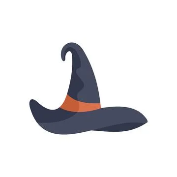 Tall pointy witch hat with orange band for halloween costume party Stock Illustration