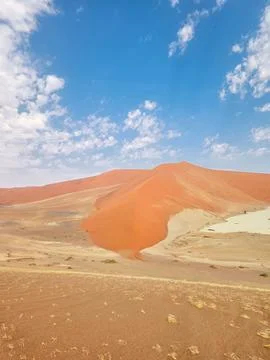 A tall red dune at the Hidden Vlei at Sossusvlei, Namib Naukluft national par Stock Photos