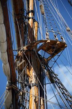 Tall sail ship rigging Stock Photos