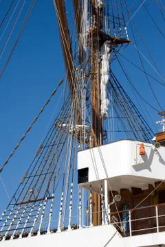 Tall sail ship rigging Stock Photos