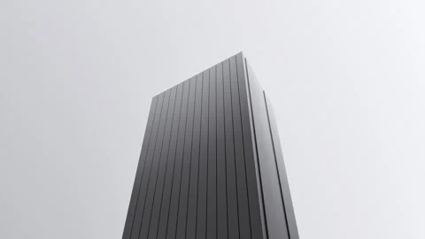 Tall Sci-Fi skyscraper, dark future minimalist architecture horizon,3D render Stock Footage 312624915