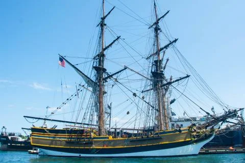 Tall Ship in the Harbor Stock Photos