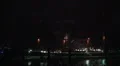 Tall ship Kruzenshtern with big fireworks behind HD Footage