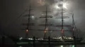 Tall ship Kruzenshtern with big fireworks timelapse HD Footage
