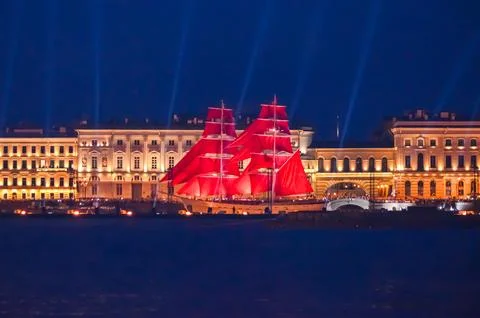Tall Ship Light Beams Stockfoto's
