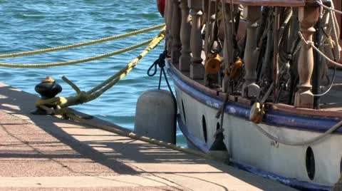 Tall Ship in the Port Stock Footage 11014057