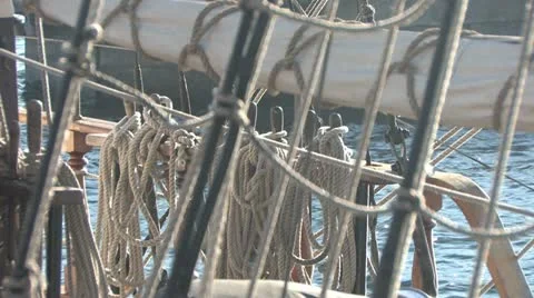 Tall Ship in the Port 스톡 동영상 21771103