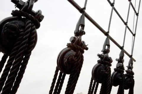 Tall ship rigging Stock Photos