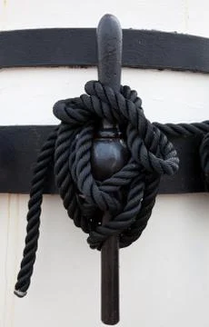 Tall ship ropes Stock Photos
