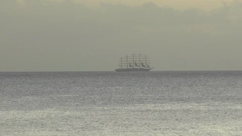 Tall Ship Sailing In The Caribbean Stock Footage 111030424