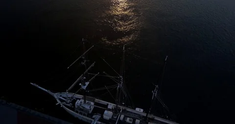Tall Ship Slow Tilt Shot Stock Footage 91237893