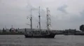 Tall ship Thalassa cruising on boat trip round the Hamburg harbour HD Footage