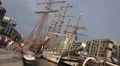 Tall Ships in the Hamburg harbour Speicherstadt HD Footage