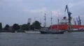 Tall ships touring in the Hamburg harbour HD Footage
