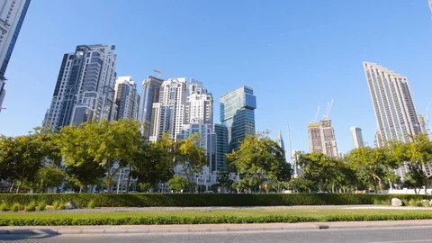 Tall Skyscrapers In Background With Gree 