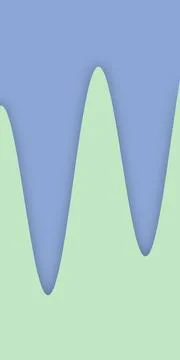 Tall soft-edged mint waves move across a periwinkle field, creating a tranq.. Stock Illustration