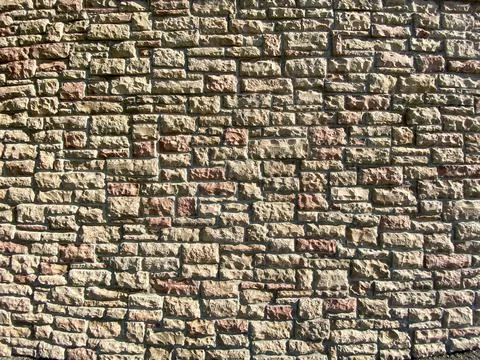 Tall solid ancient stone block fort fortress castle wall 스톡 사진