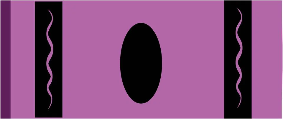 A tall solid black rectangle is positioned vertically in the center of a whit Stock Illustration
