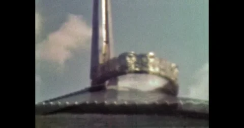 Tall spire on a hill. Ring with bas-relief images of Soviet soldiers and Stock Footage 314062147