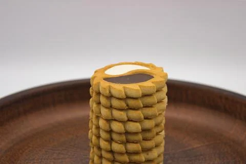 Tall Stack of Yin Yang Cookies Stock Photos