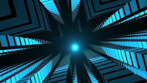 Tall Stacks of Blocks Abstract Digital Towers City Storage Stock Footage 143905036