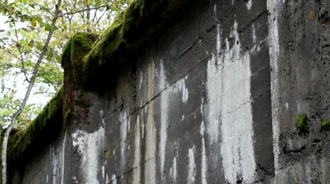 Tall stone bridge covered with moss Stock Footage 33290193
