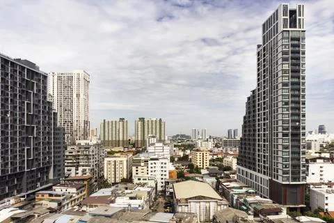 Tall structures in a large metropolis Large metropolis by day, panoramic pi.. Stock Photos