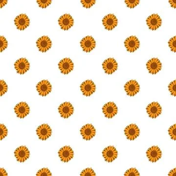 Tall sunflower pattern seamless Stock Illustration