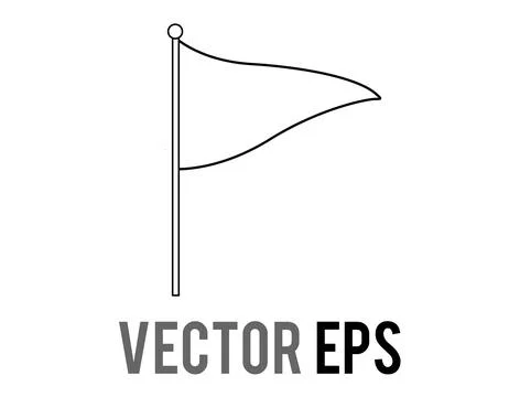 Tall triangular black line icon with pole 스톡 일러스트