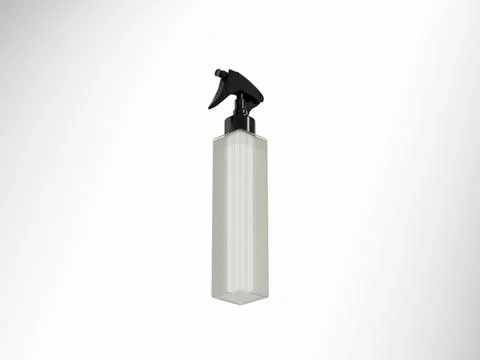 Tall trigger spray bottle mockup, translucent cubic-shape sprayer packaging Stock-Illustration
