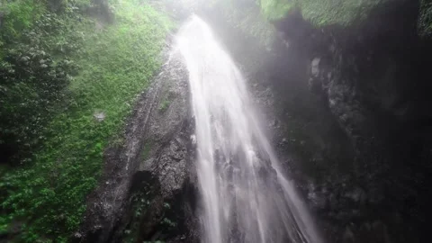 Tall Tropical Waterfall Stock Footage 330317743