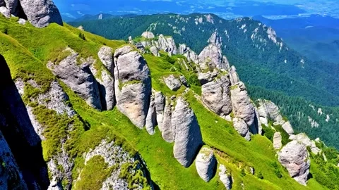 Tall Vertical Mountain Peaks Stock Footage 322829938