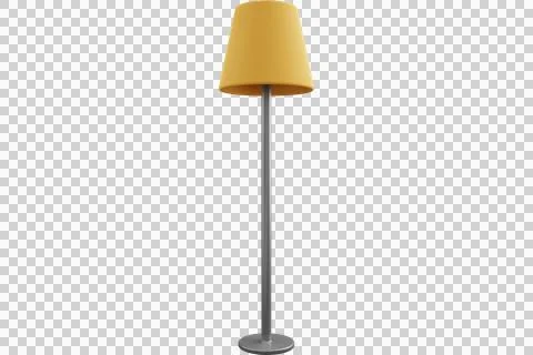 Tall yellow warning beacon light on metal pole Stock Illustration