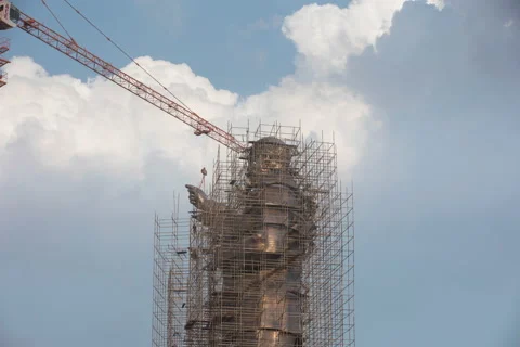 Tallest Ambedkar Statue Construction Timelapse Stock Footage 237221324