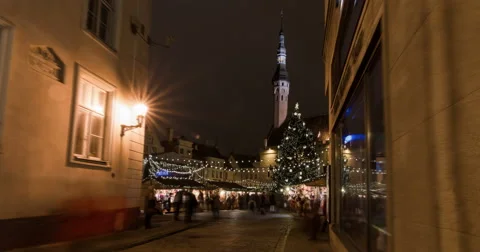 Tallin Hyperlapse / Time-lapse, 4K Stockbeeldmateriaal 52696984