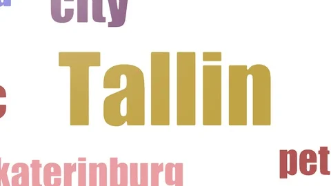 Tallin Tag Cloud Animated Isolated On White Video stock 107206561