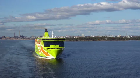 Tallink Shuttle cruise liner sailing Stock Footage