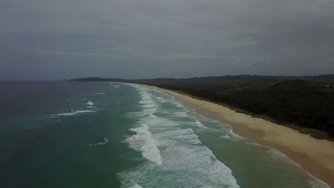 Tallow Beach, Byron Bay Drone Shot Stock-Footage 83294684