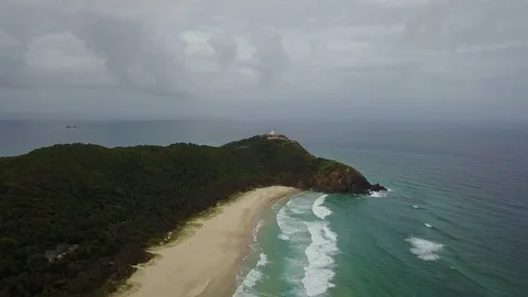 Tallow Beach, Byron Bay Drone Shot Stock-Footage 83300456