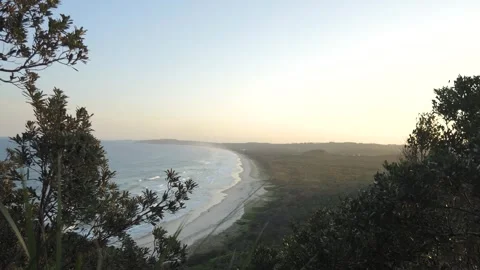 Tallows Beach view Byron bay Video stock 330472845