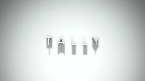 Tally 3D title animation with shadows on a white background Stock Footage 297671383